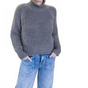 NEW YOLLY eira chunky mock neck sweater in taupe